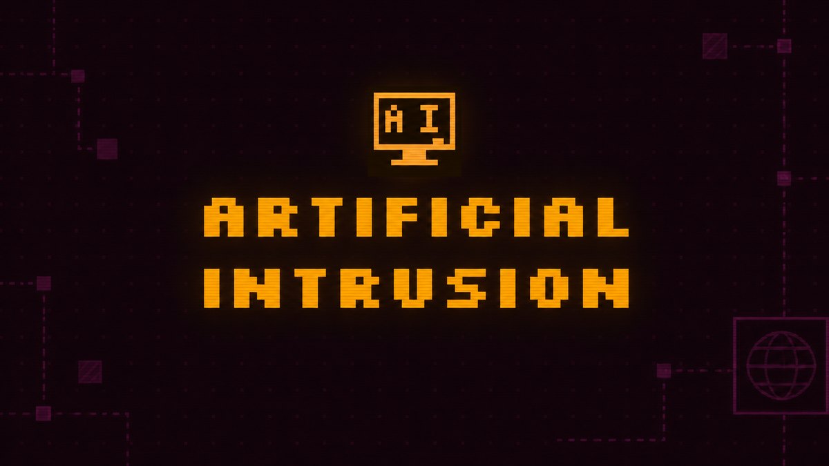 Key art: the amber logo and AI monitor icon over a dark network map