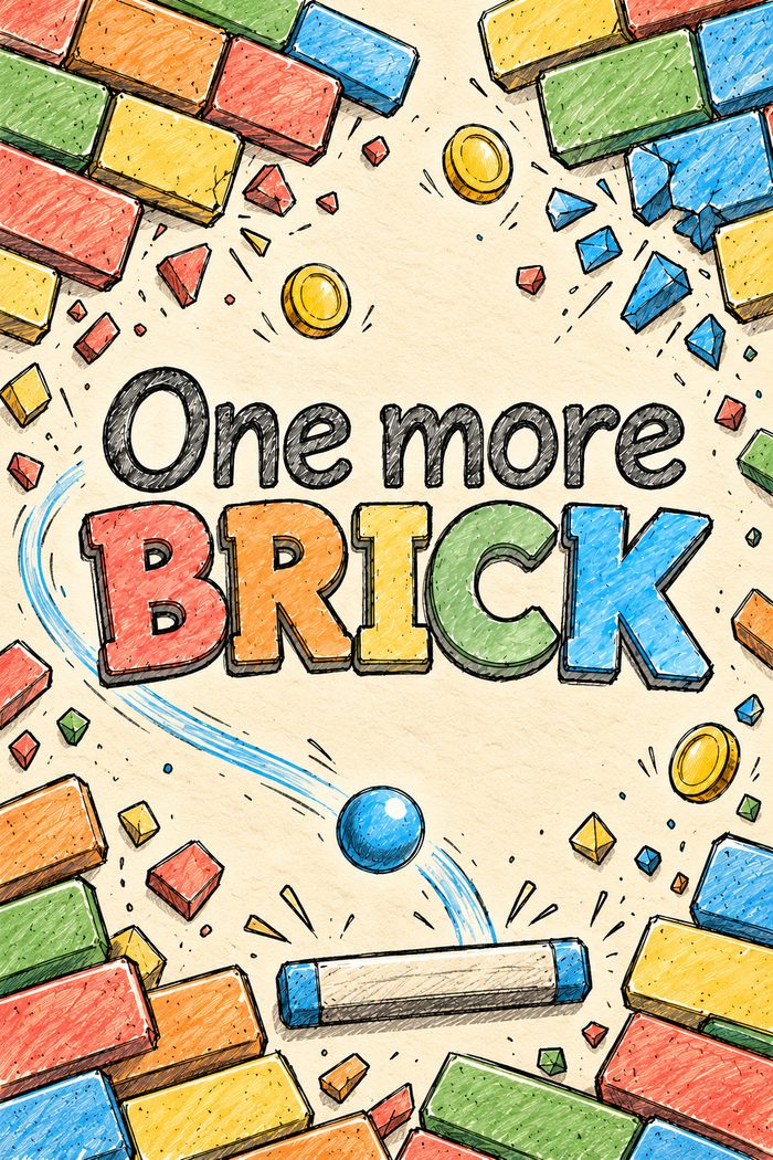 Portrait key art with the logo and crayon bricks
